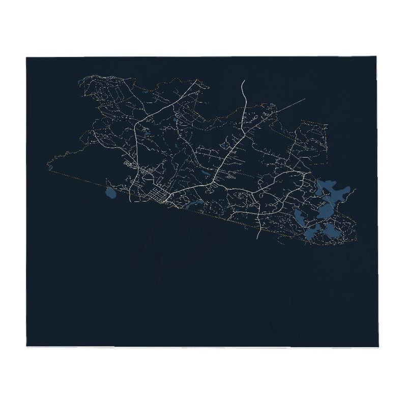 Hamilton Street Map Throw Blanket