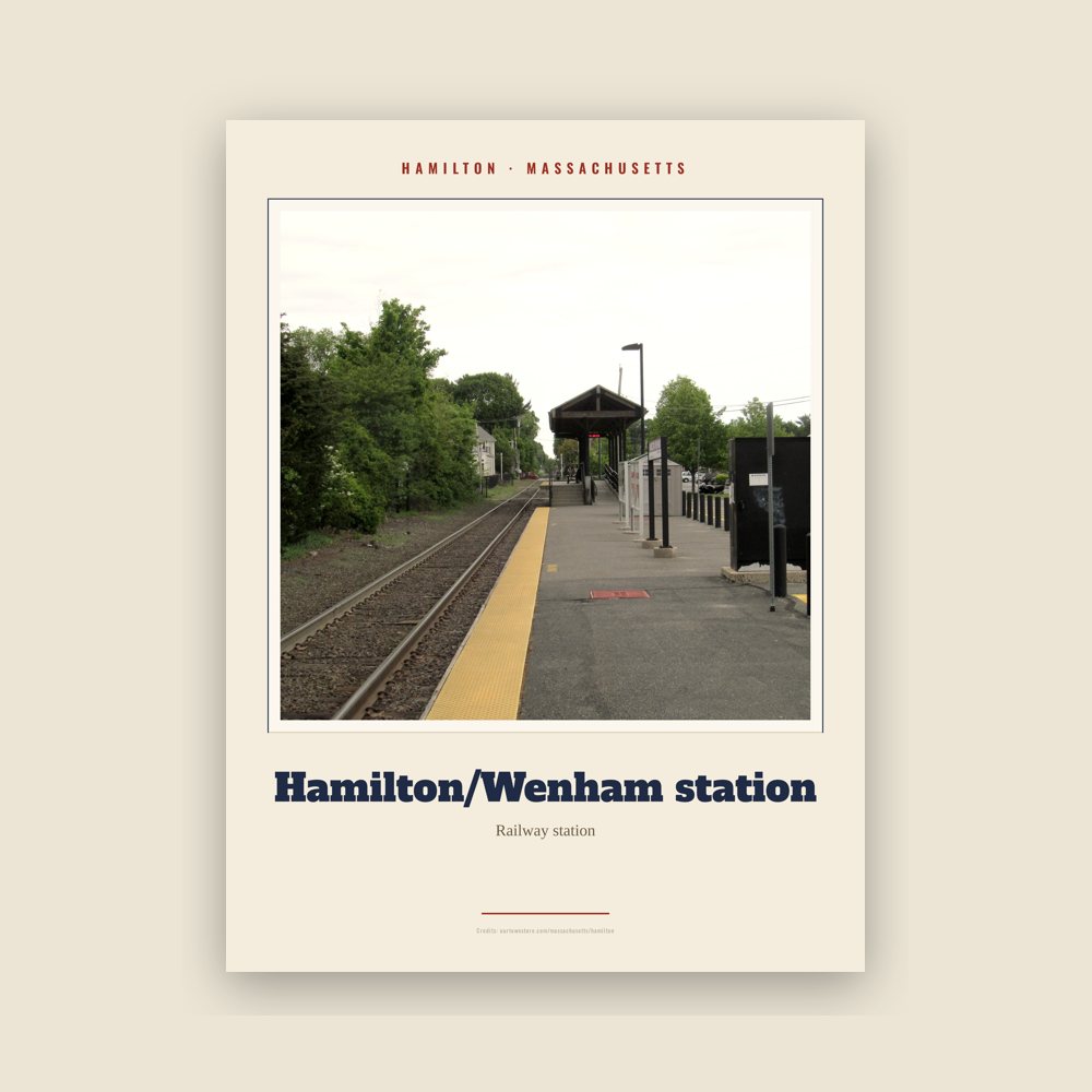 Hamilton Hamilton/Wenham station Landmark Print