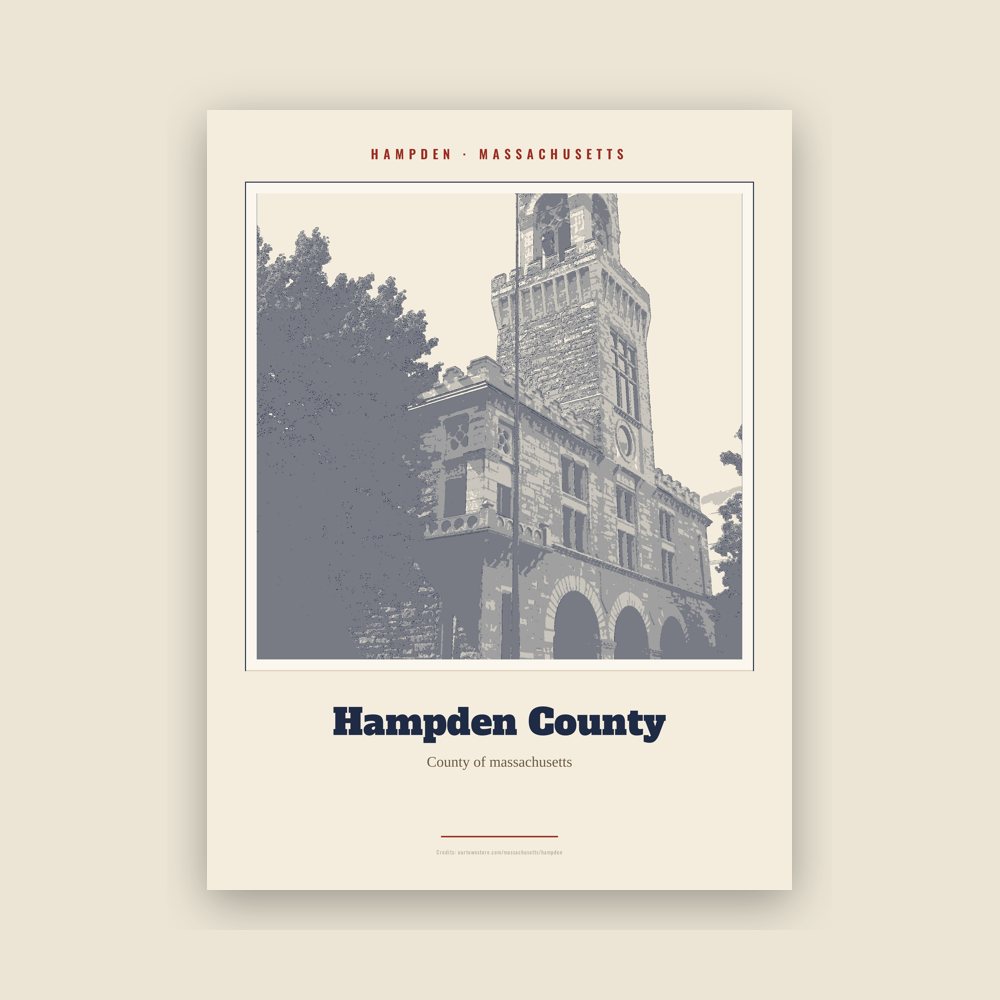 Hampden Hampden County Landmark Print