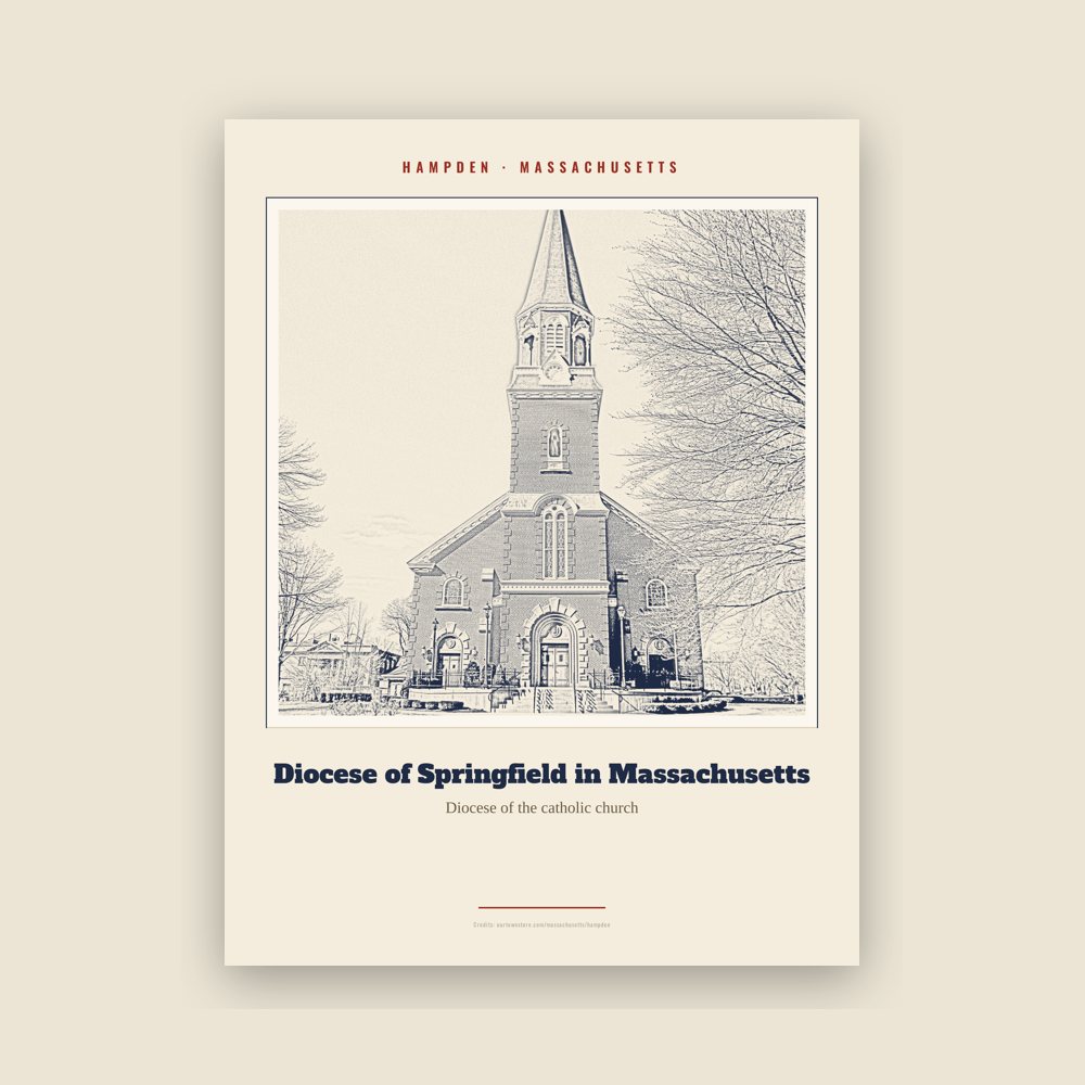 Hampden Diocese of Springfield in Massachusetts Landmark Print