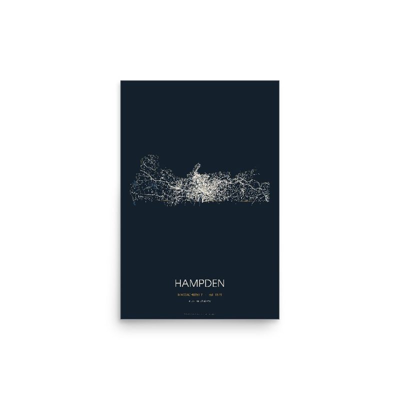 Hampden Street Map Poster · Midnight