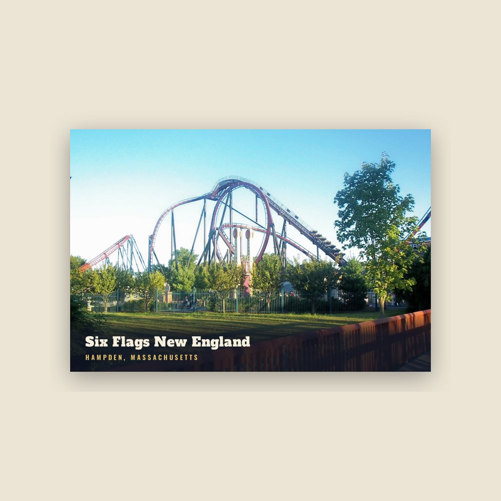 Hampden Six Flags New England Postcard