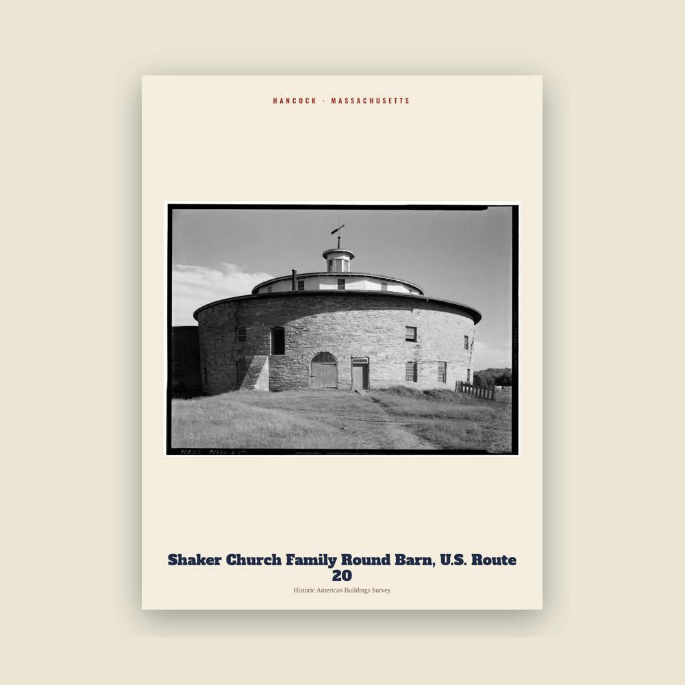Hancock Shaker Church Family Round Barn, U.S. Route 20 Archive Print