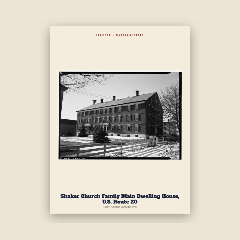 Hancock Shaker Church Family Main Dwelling House, U.S. Route 20 Archive Print