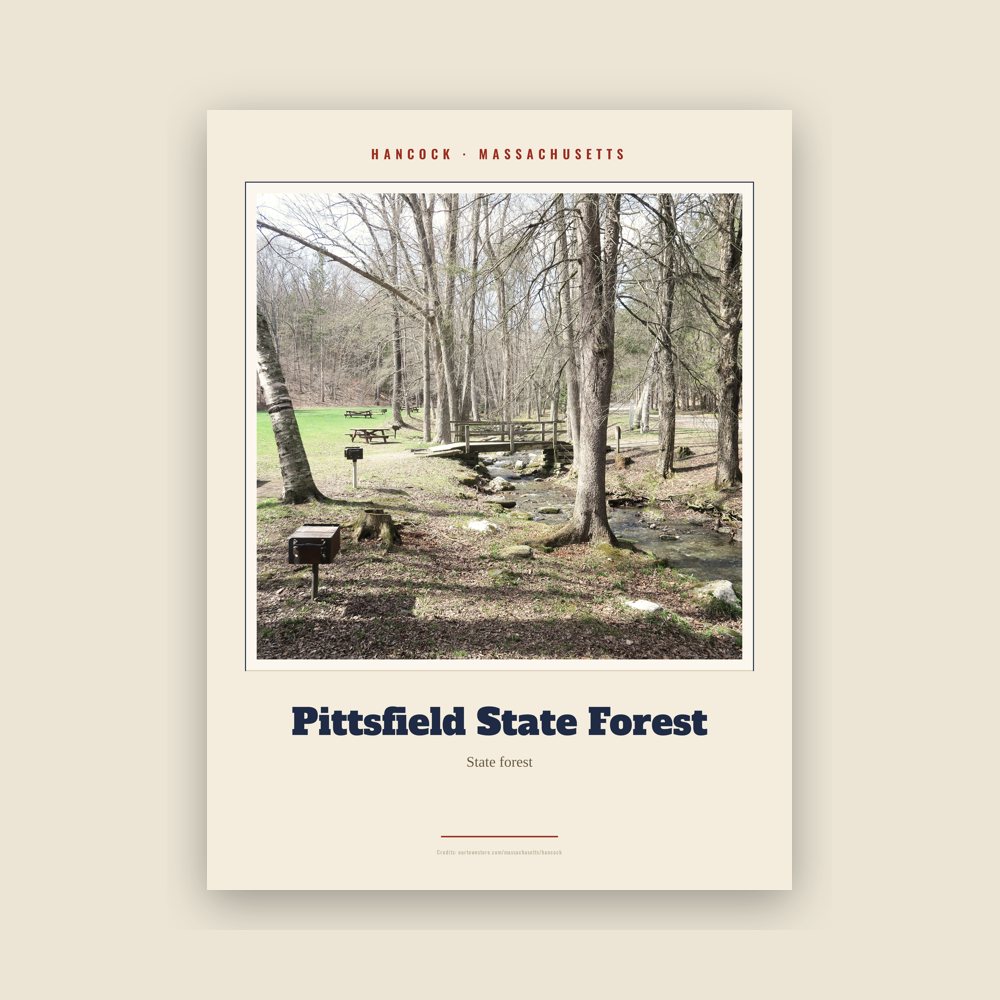 Hancock Pittsfield State Forest Landmark Print