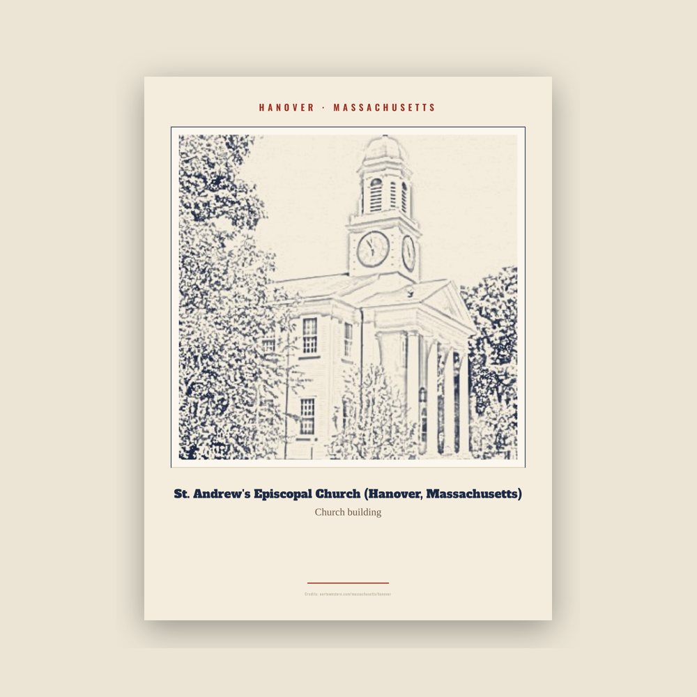 Hanover St. Andrew's Episcopal Church (Hanover, Massachusetts) Landmark Print