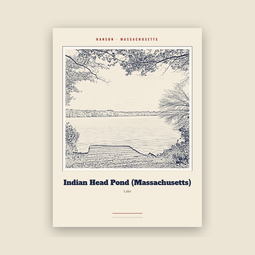 Hanson Indian Head Pond (Massachusetts) Landmark Print