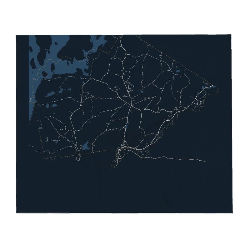 Hardwick Street Map Throw Blanket