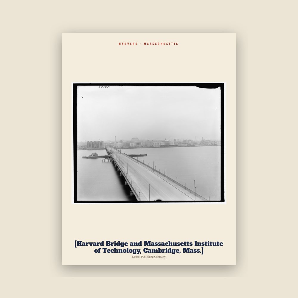 Harvard [Harvard Bridge and Massachusetts Institute of Technology, Cambridge, Mass.] Archive Print