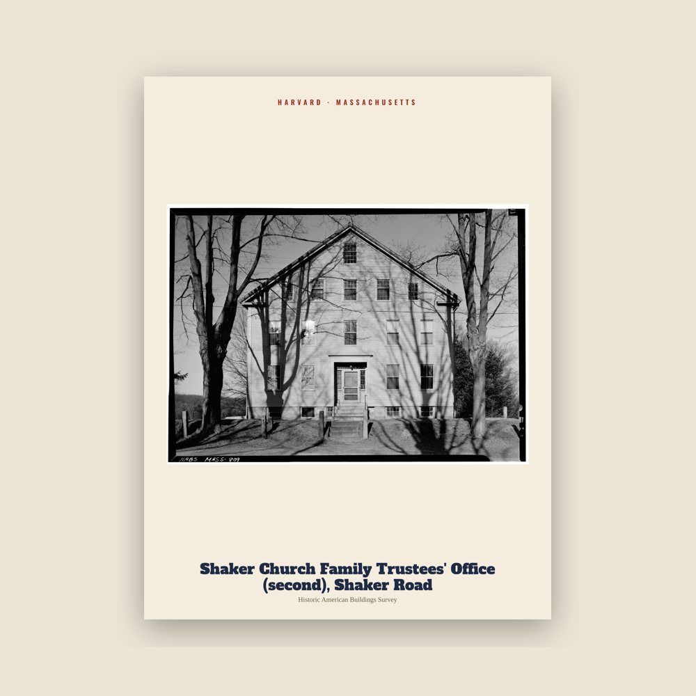 Harvard Shaker Church Family Trustees' Office (second), Shaker Road Archive Print