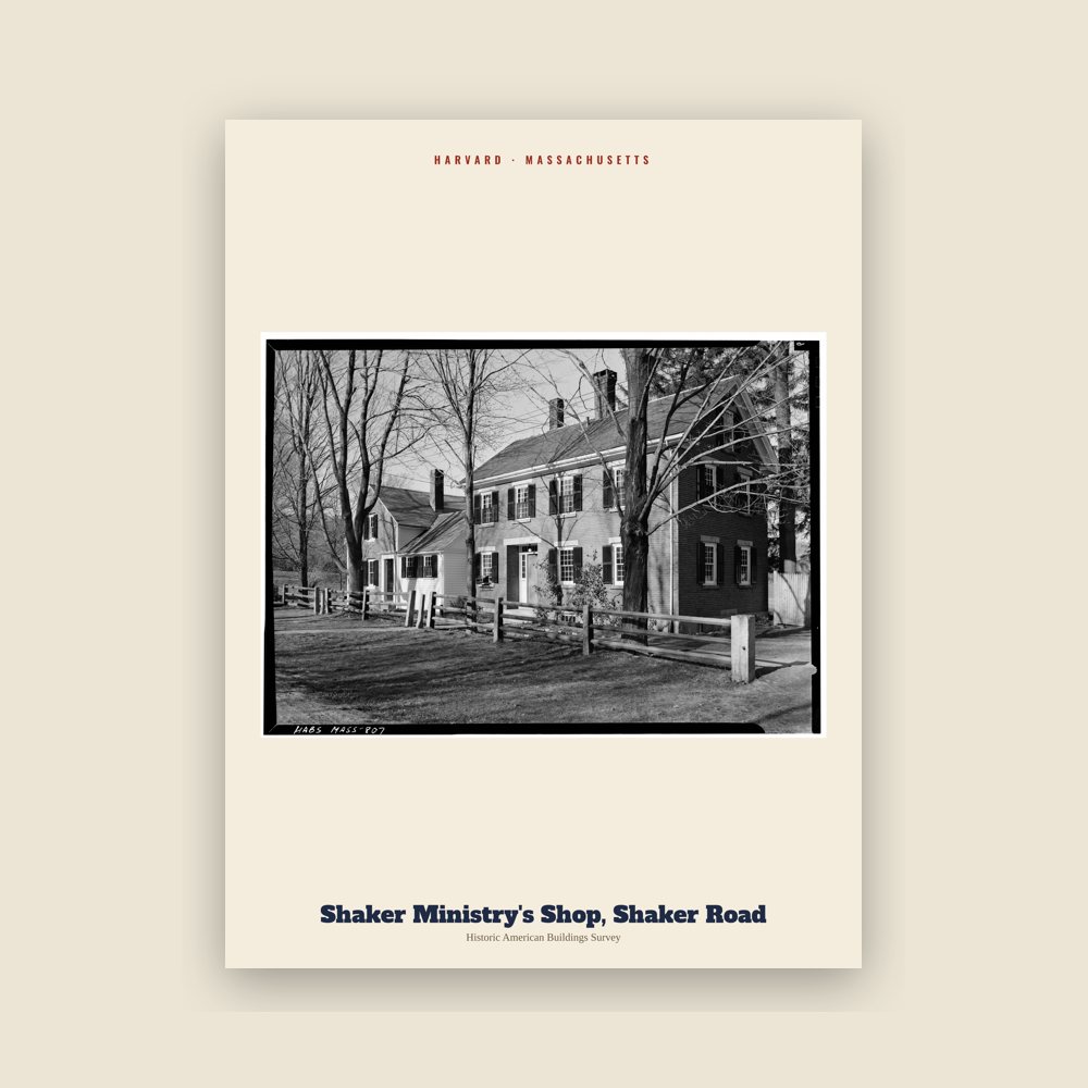 Harvard Shaker Ministry's Shop, Shaker Road Archive Print