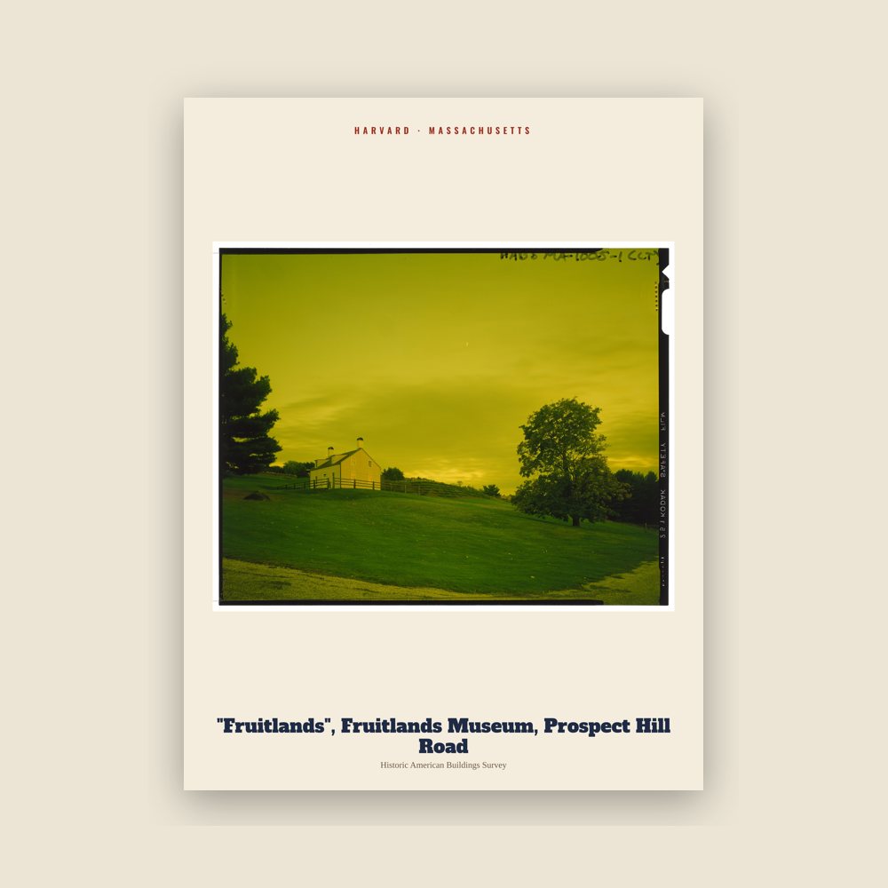 Harvard "Fruitlands", Fruitlands Museum, Prospect Hill Road Archive Print