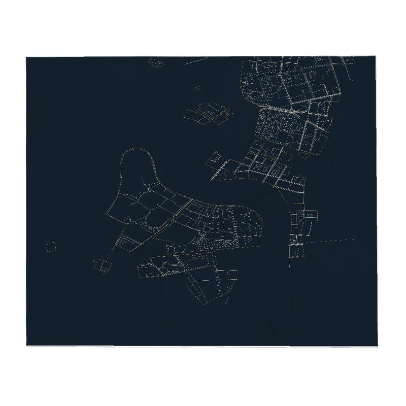 Harvard Street Map Throw Blanket