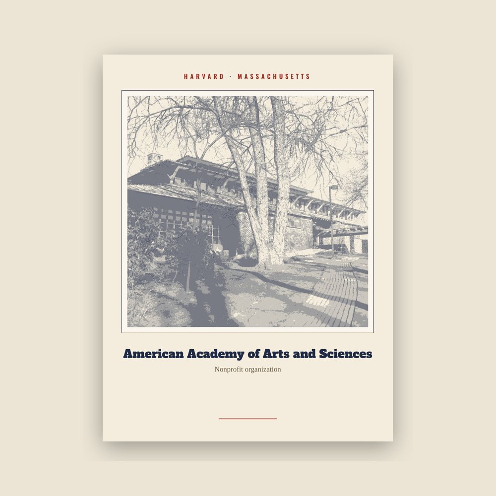 Harvard American Academy of Arts and Sciences Landmark Print