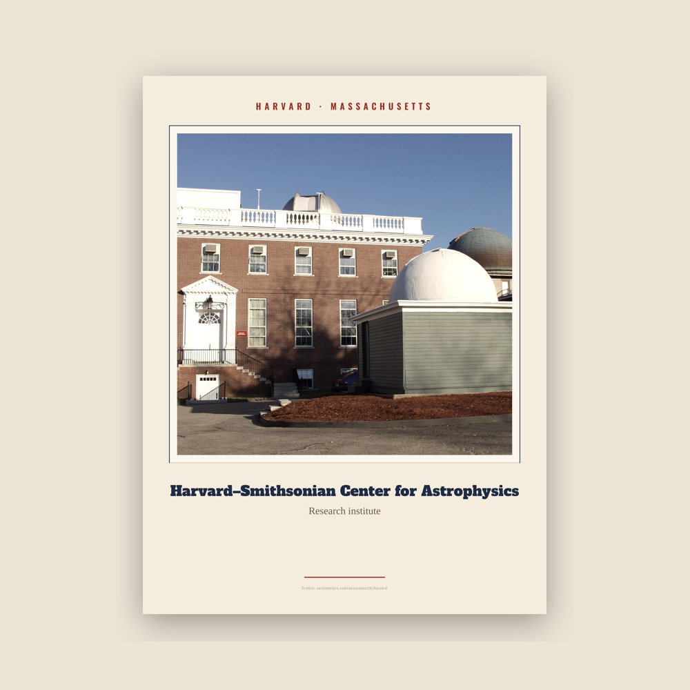 Harvard Harvard–Smithsonian Center for Astrophysics Landmark Print