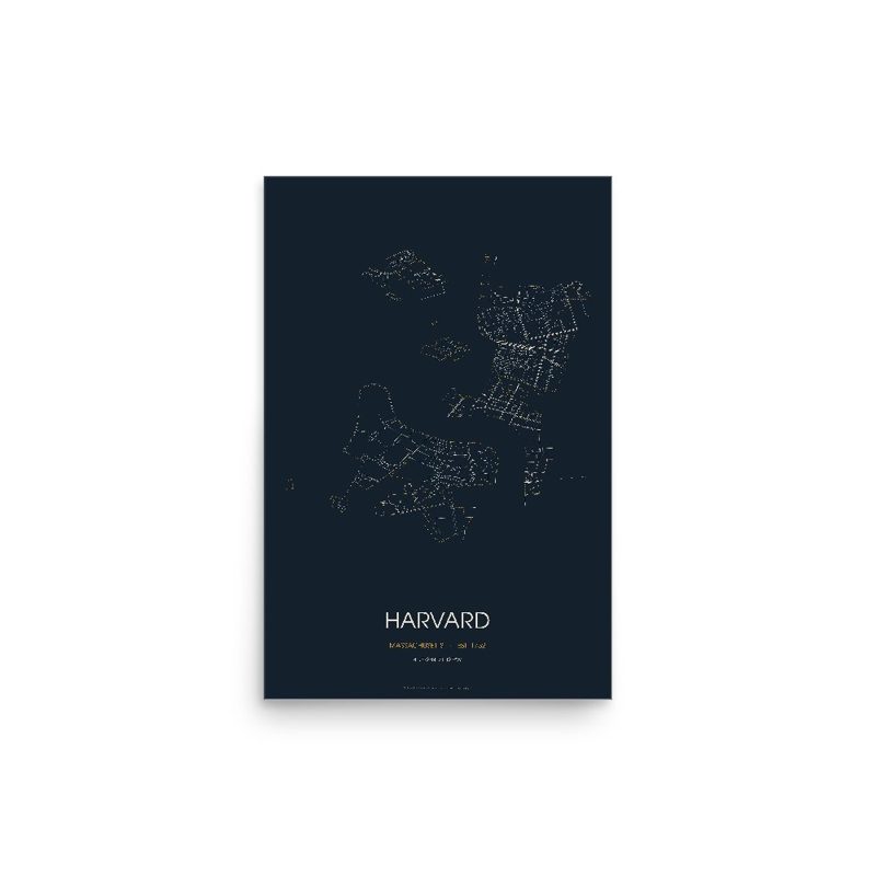 Harvard Street Map Poster · Midnight