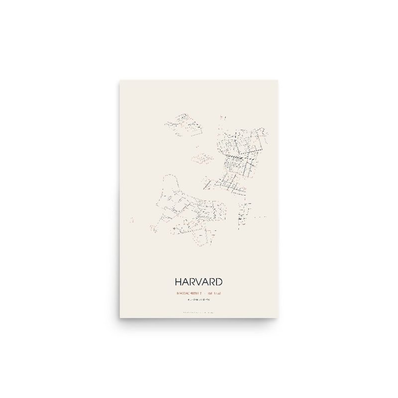 Harvard Street Map Poster · Linen