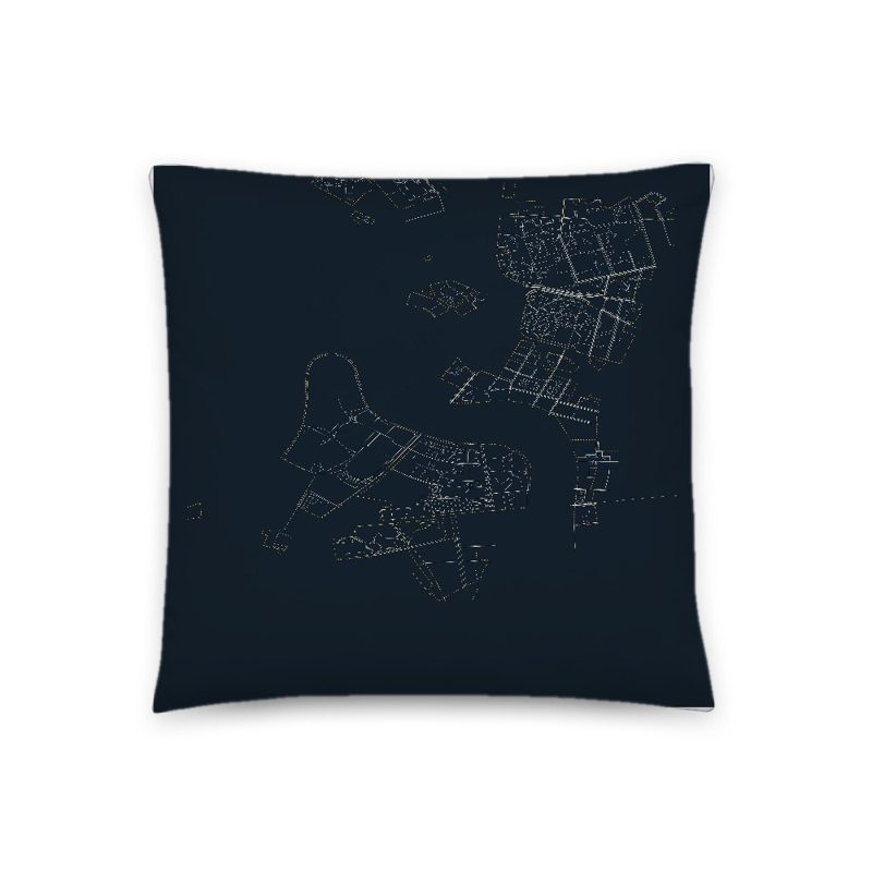Harvard Map Throw Pillow