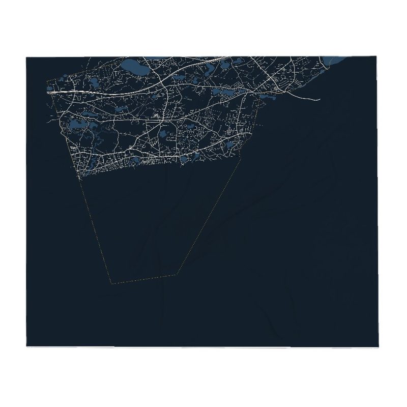 Harwich Street Map Throw Blanket