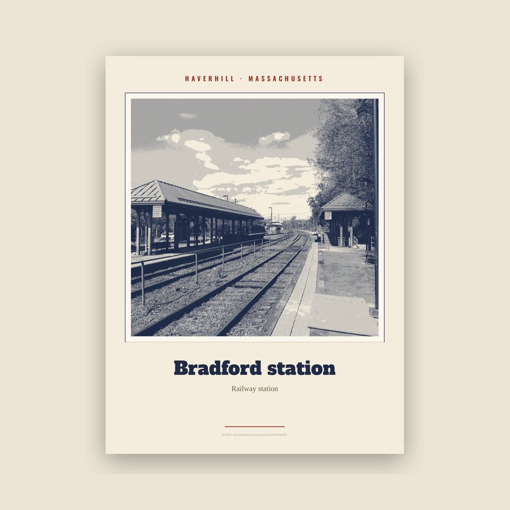 Haverhill Bradford station Landmark Print