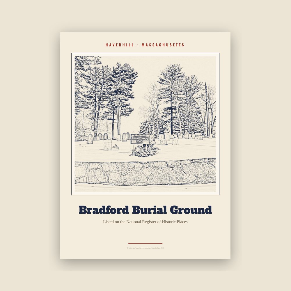 Haverhill Bradford Burial Ground Landmark Print