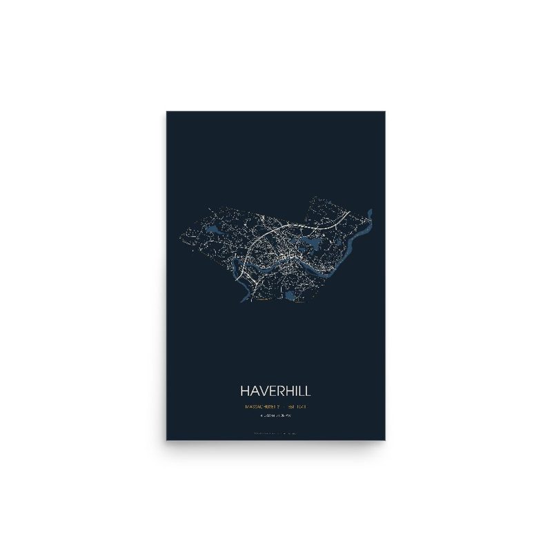 Haverhill Street Map Poster · Midnight