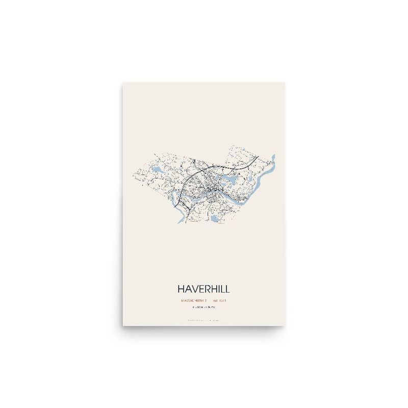 Haverhill Street Map Poster · Linen