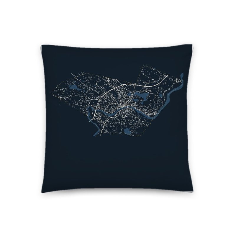 Haverhill Map Throw Pillow