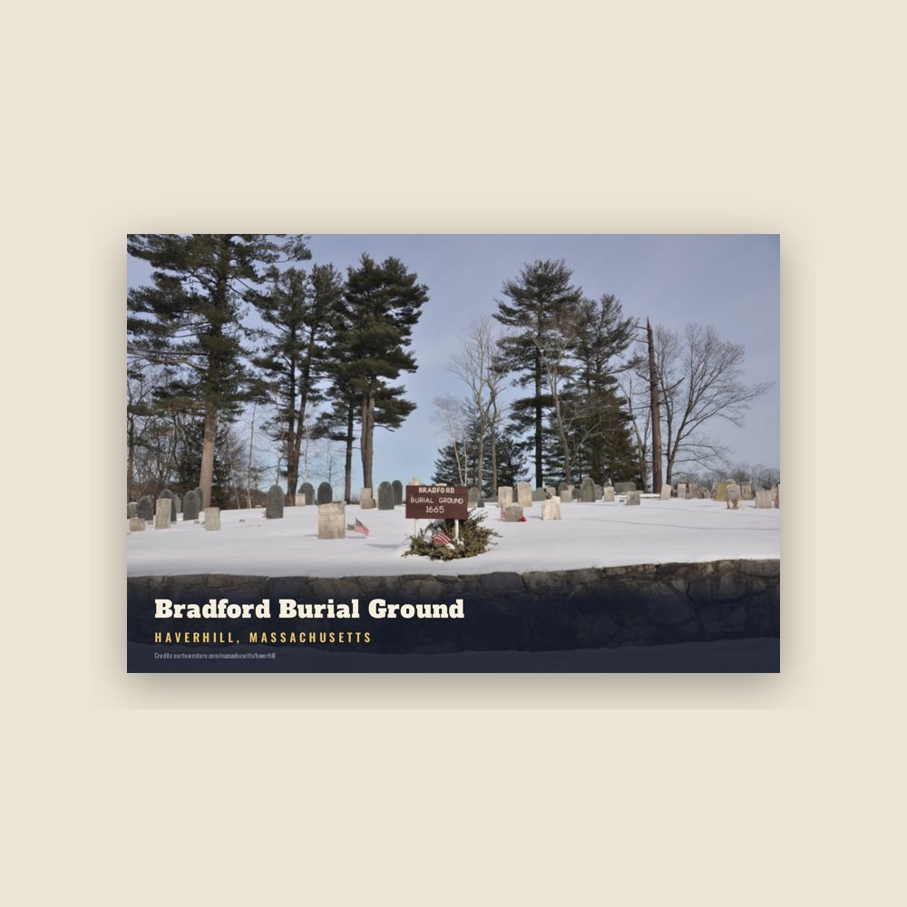 Haverhill Bradford Burial Ground Postcard