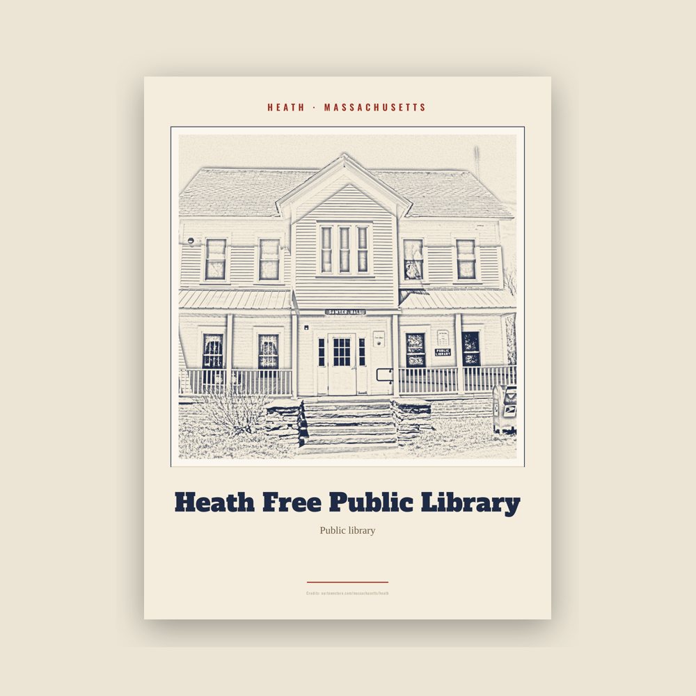 Heath Heath Free Public Library Landmark Print