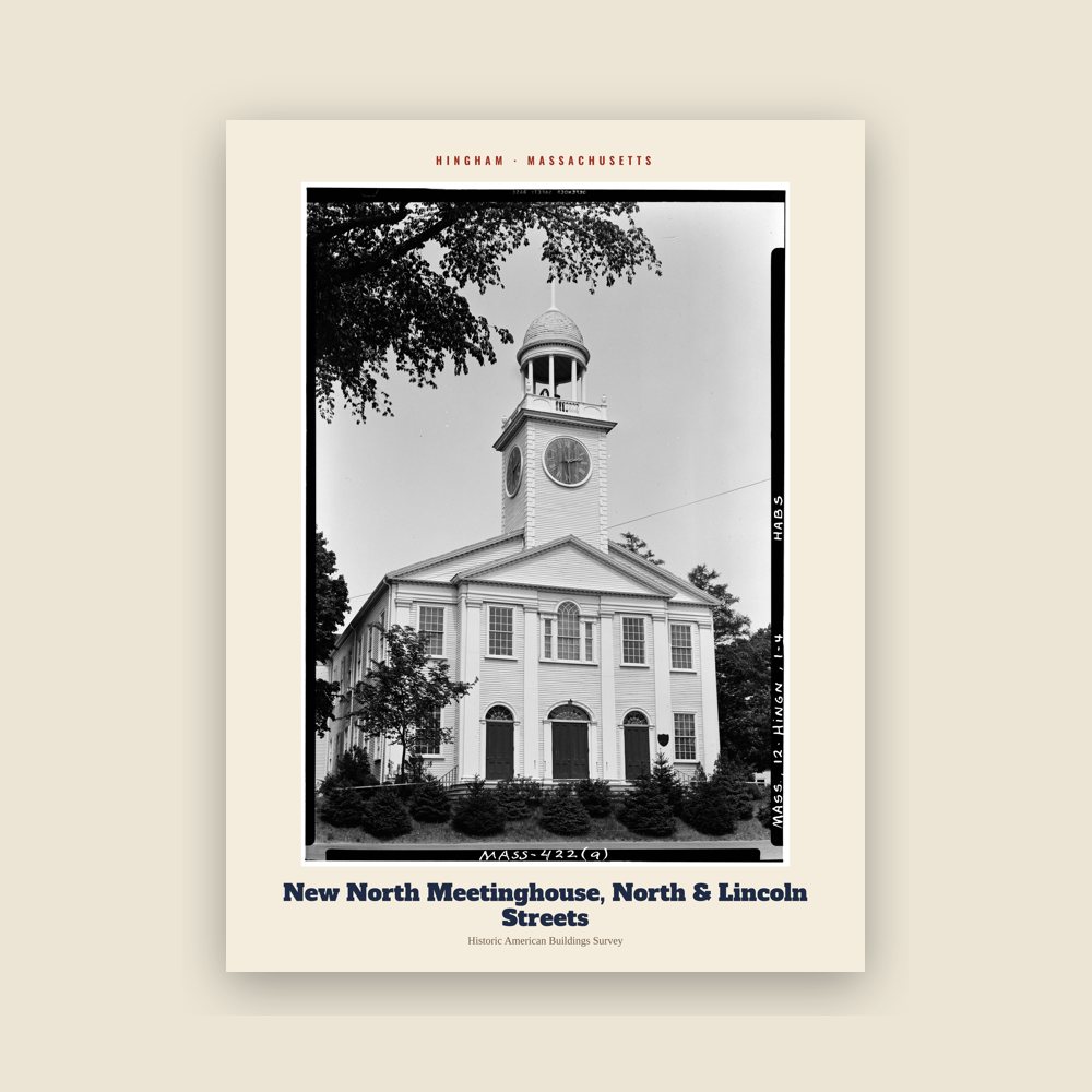 Hingham New North Meetinghouse, North & Lincoln Streets Archive Print