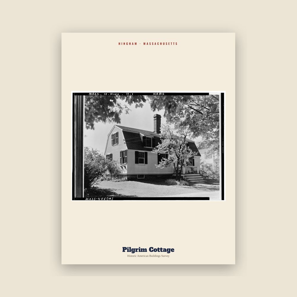 Hingham Pilgrim Cottage Archive Print