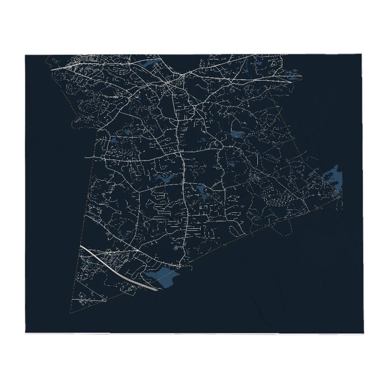 Hingham Street Map Throw Blanket