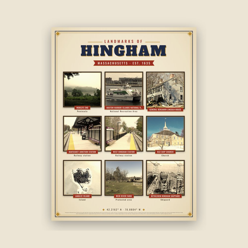 Hingham Landmarks Photo Poster