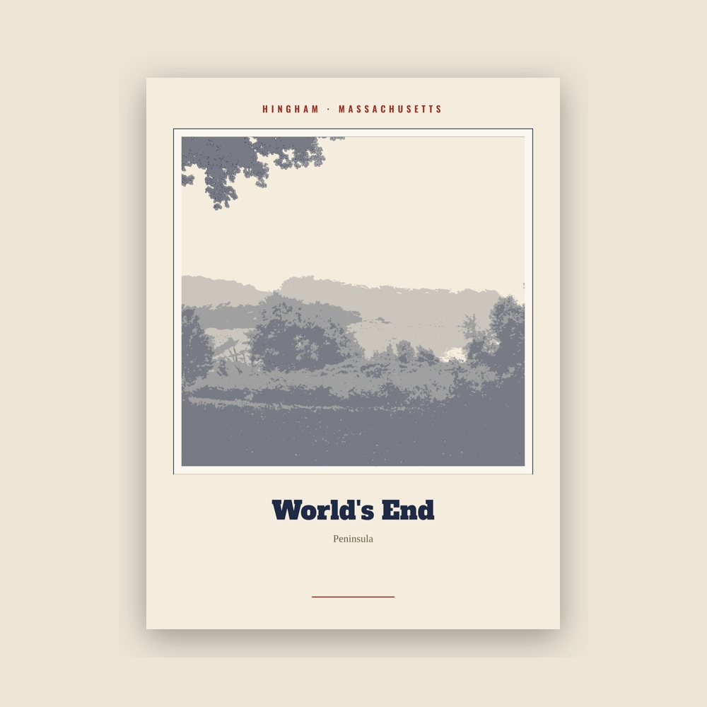 Hingham World's End Landmark Print