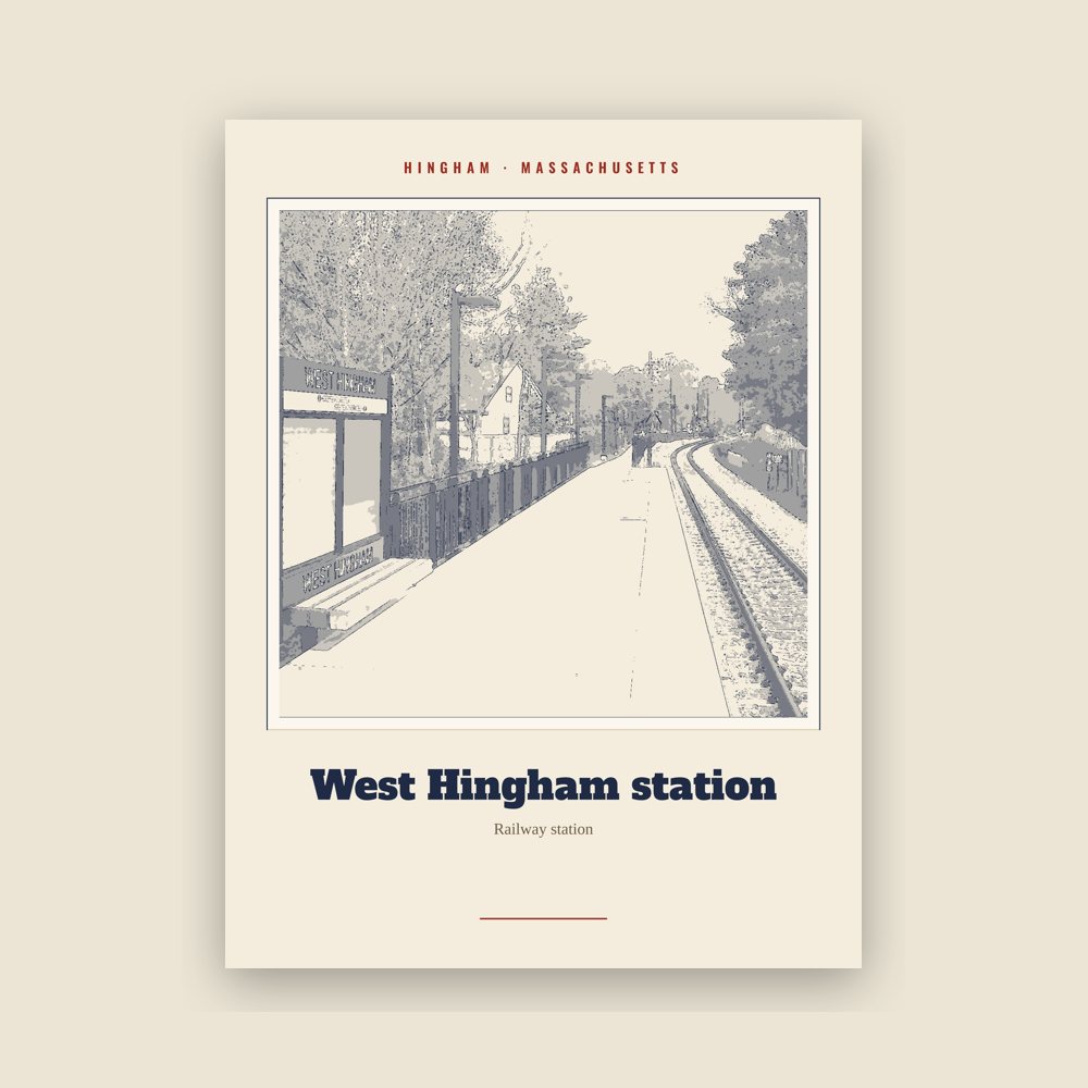 Hingham West Hingham station Landmark Print