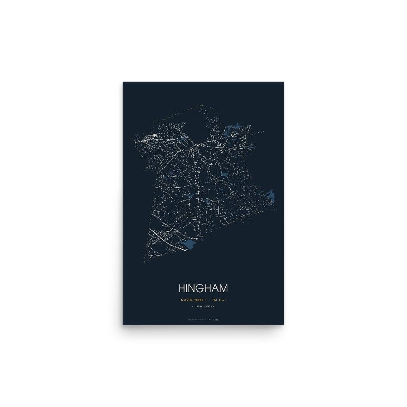 Hingham Street Map Poster · Midnight