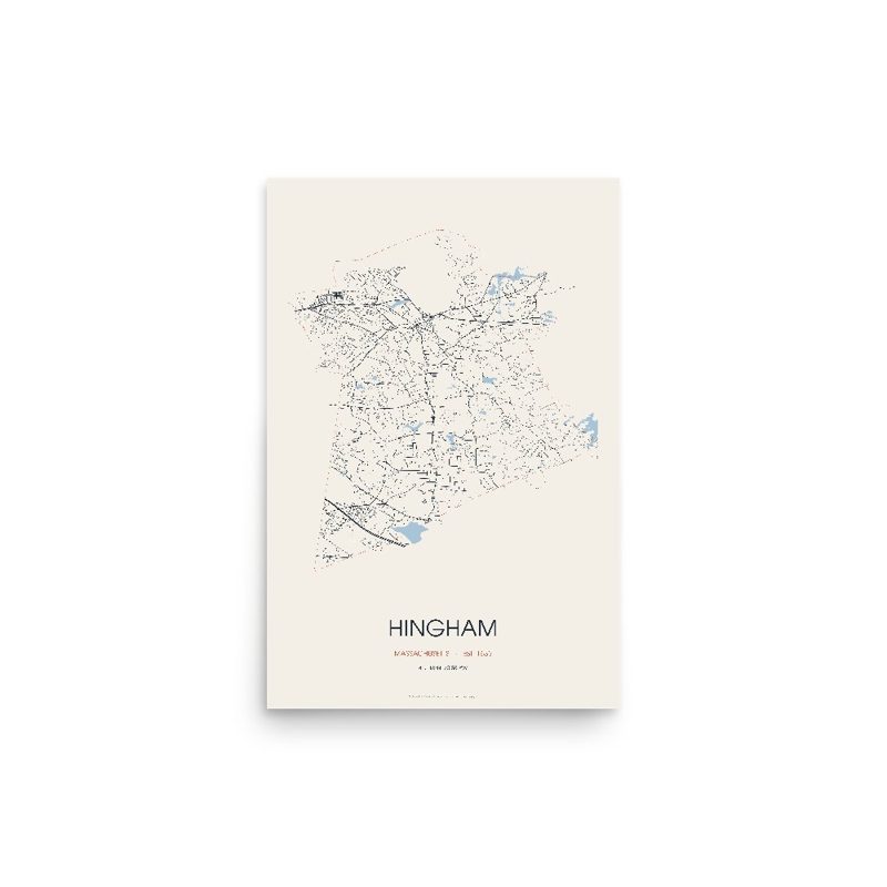 Hingham Street Map Poster · Linen
