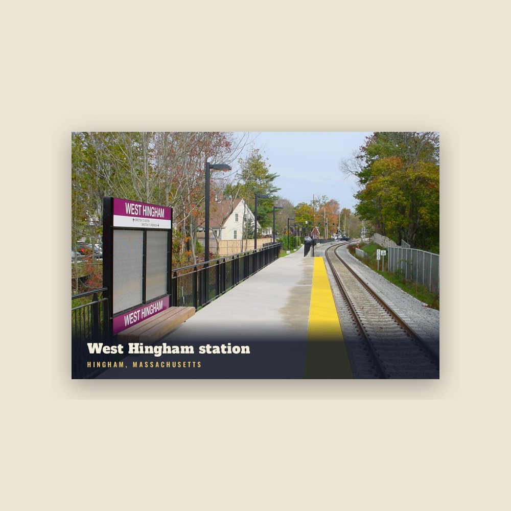 Hingham West Hingham station Postcard