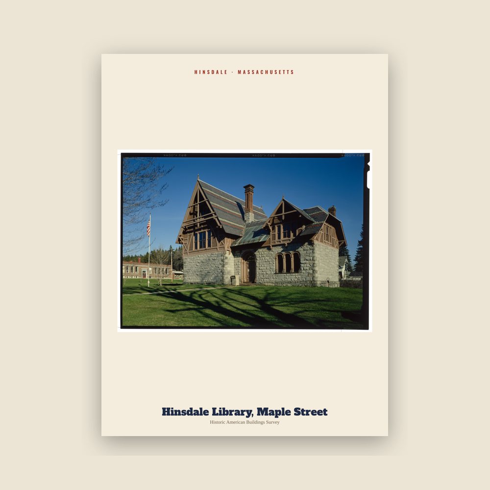 Hinsdale Hinsdale Library, Maple Street Archive Print
