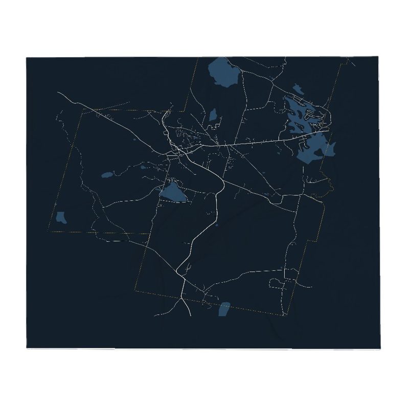 Hinsdale Street Map Throw Blanket