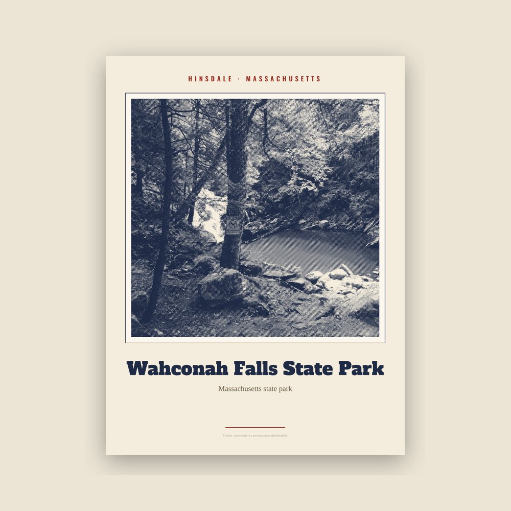 Hinsdale Wahconah Falls State Park Landmark Print