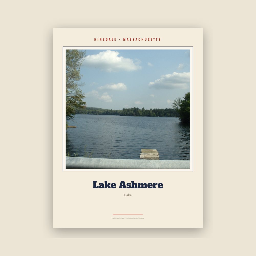Hinsdale Lake Ashmere Landmark Print