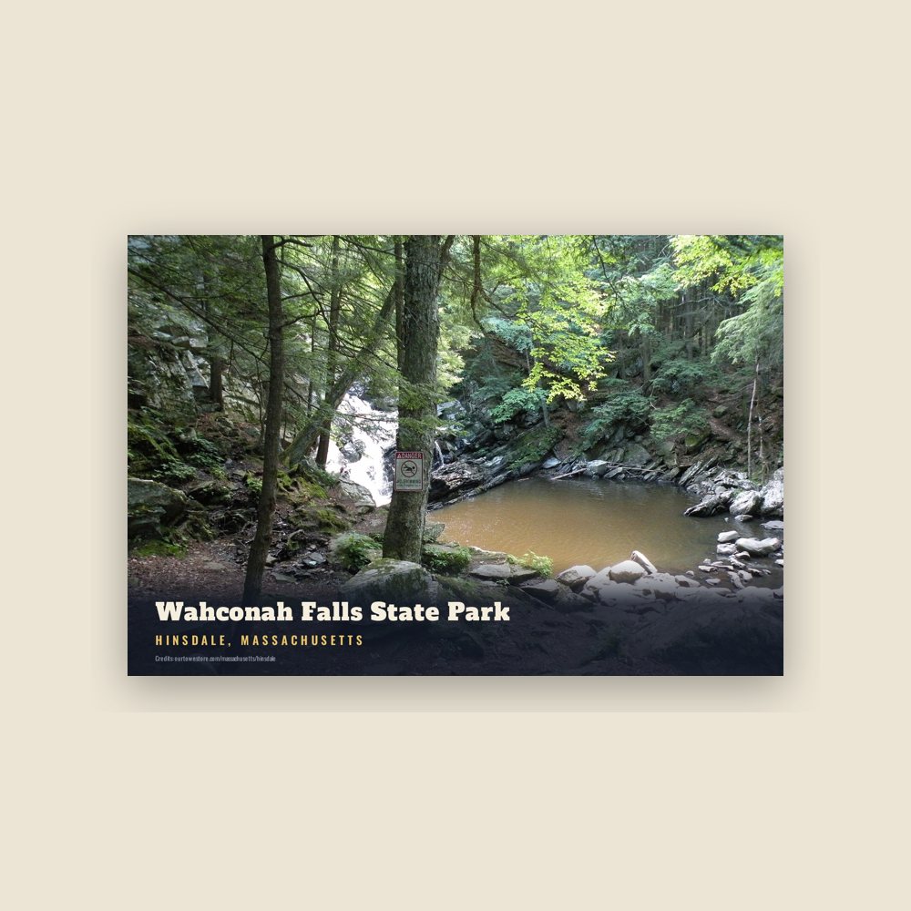 Hinsdale Wahconah Falls State Park Postcard