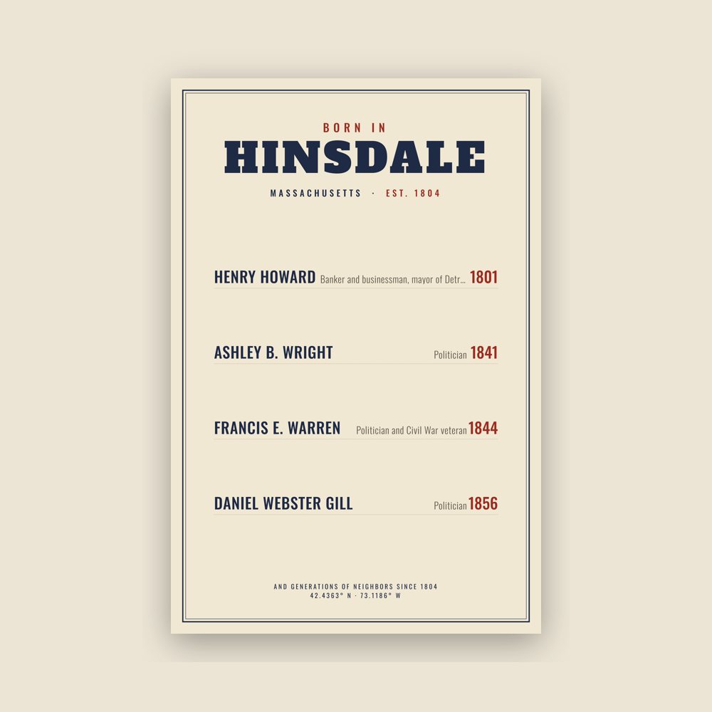 Hinsdale “Born In” Poster