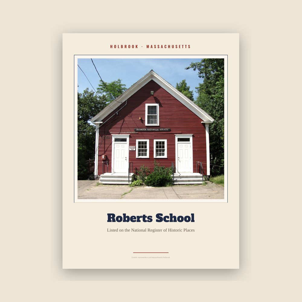 Holbrook Roberts School Landmark Print