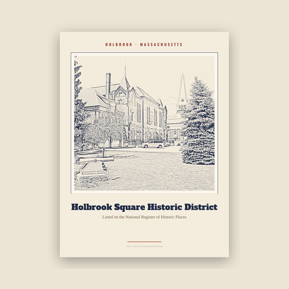 Holbrook Holbrook Square Historic District Landmark Print