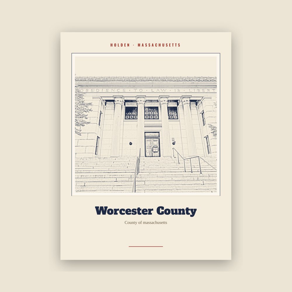 Holden Worcester County Landmark Print