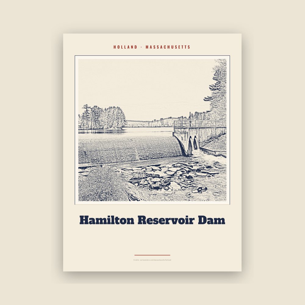 Holland Hamilton Reservoir Dam Landmark Print