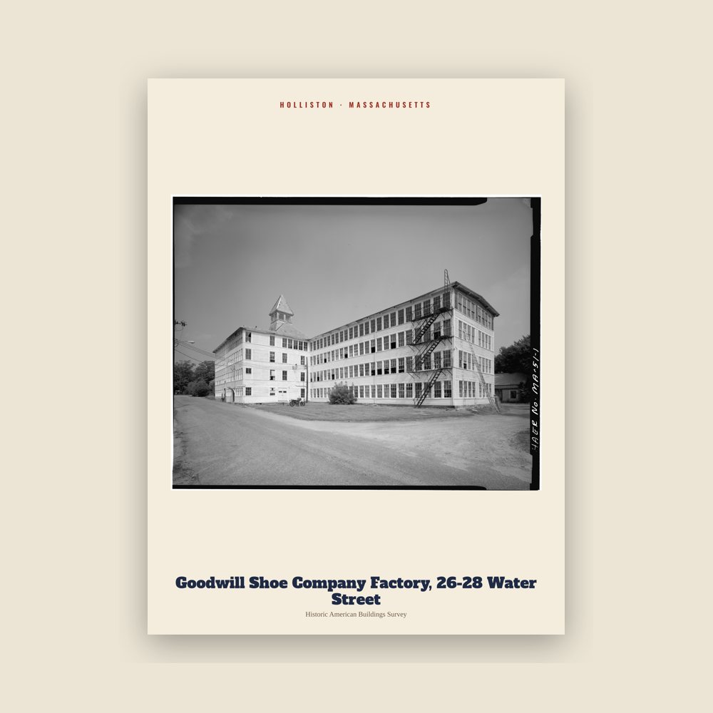 Holliston Goodwill Shoe Company Factory, 26-28 Water Street Archive Print